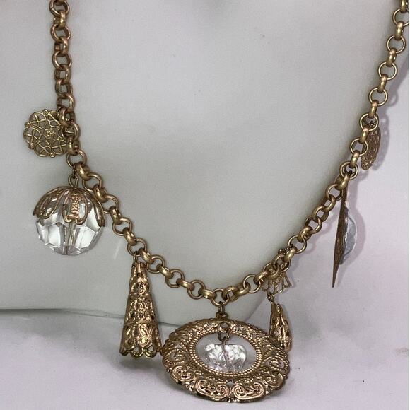 Vintage Filigree Charms Gold-Tone 18 1/8" Necklace! - Picture 13 of 16